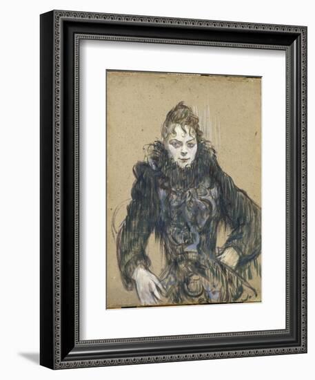 La femme au boa noir-Henri de Toulouse-Lautrec-Framed Giclee Print