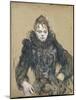 La femme au boa noir-Henri de Toulouse-Lautrec-Mounted Giclee Print