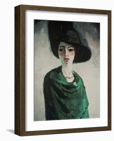 La Femme au Chapeau Noir-Kees van Dongen-Framed Art Print