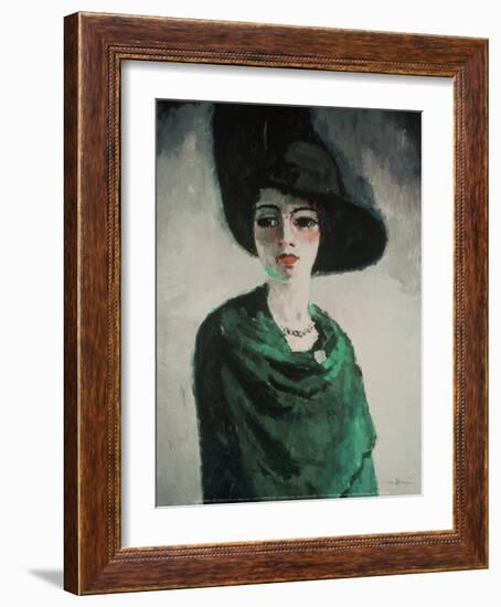 La Femme au Chapeau Noir-Kees van Dongen-Framed Art Print