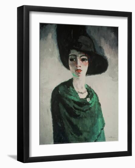 La Femme au Chapeau Noir-Kees van Dongen-Framed Art Print