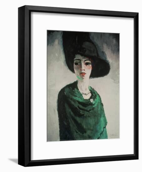 La Femme au Chapeau Noir-Kees van Dongen-Framed Art Print