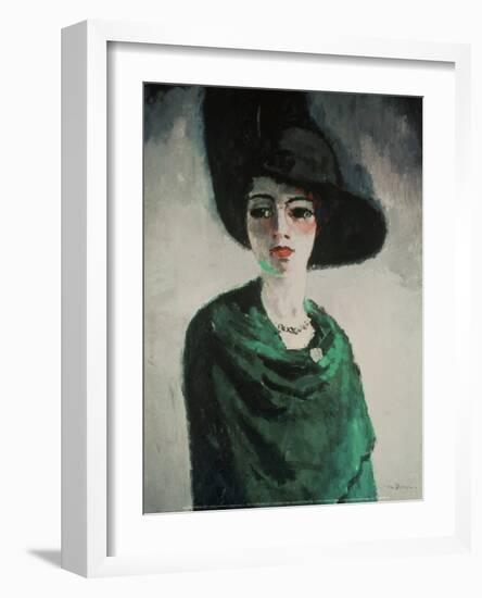 La Femme au Chapeau Noir-Kees van Dongen-Framed Art Print