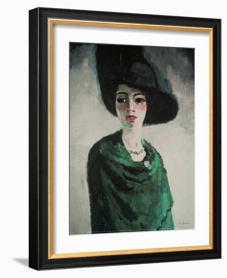 La Femme au Chapeau Noir-Kees van Dongen-Framed Art Print