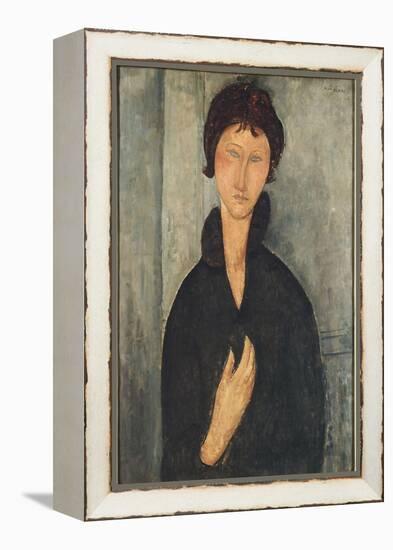 La femme aux yeux bleus-Amedeo Modigliani-Framed Premier Image Canvas