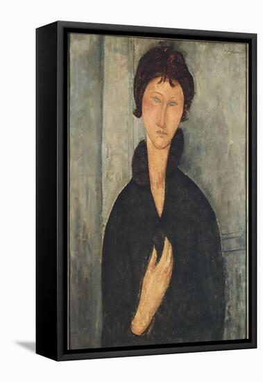 La femme aux yeux bleus-Amedeo Modigliani-Framed Premier Image Canvas