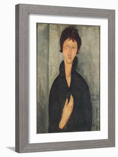 La femme aux yeux bleus-Amedeo Modigliani-Framed Giclee Print