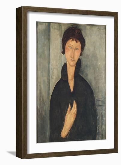 La femme aux yeux bleus-Amedeo Modigliani-Framed Giclee Print