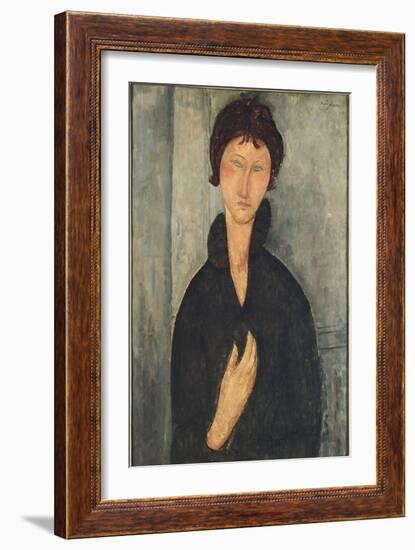 La femme aux yeux bleus-Amedeo Modigliani-Framed Giclee Print