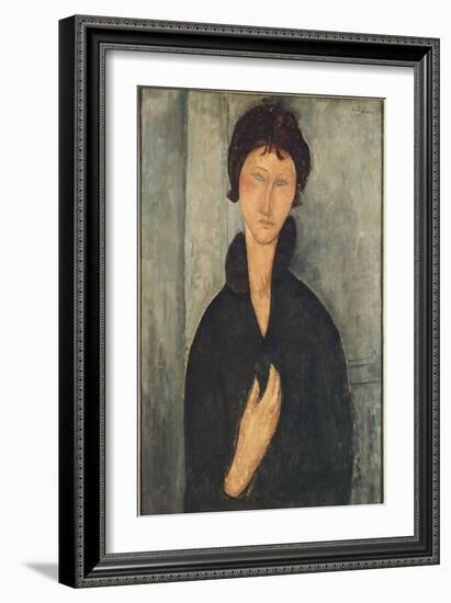 La femme aux yeux bleus-Amedeo Modigliani-Framed Giclee Print