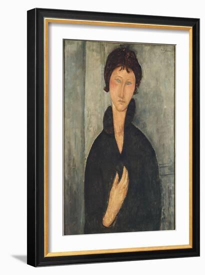 La femme aux yeux bleus-Amedeo Modigliani-Framed Giclee Print