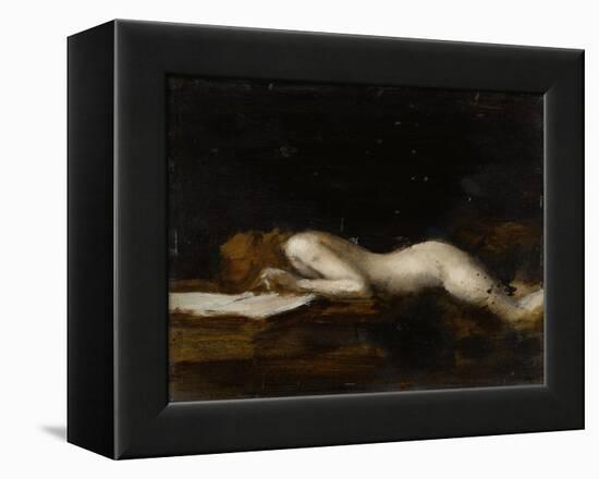 La femme qui lit : La Liseuse (recto)-Jean Jacques Henner-Framed Premier Image Canvas