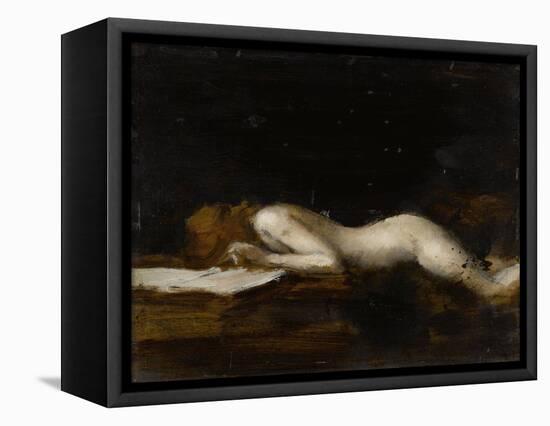 La femme qui lit : La Liseuse (recto)-Jean Jacques Henner-Framed Premier Image Canvas