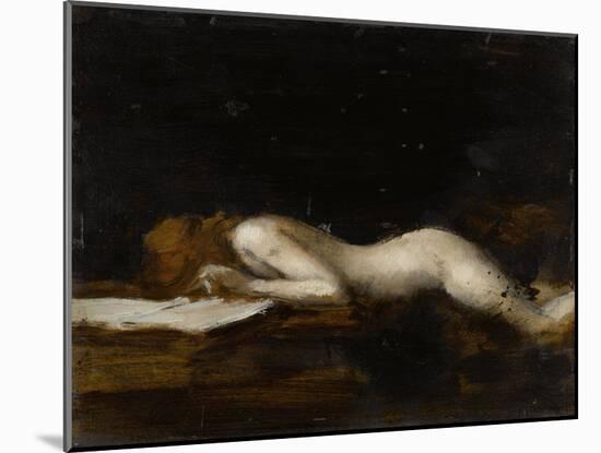 La femme qui lit : La Liseuse (recto)-Jean Jacques Henner-Mounted Giclee Print