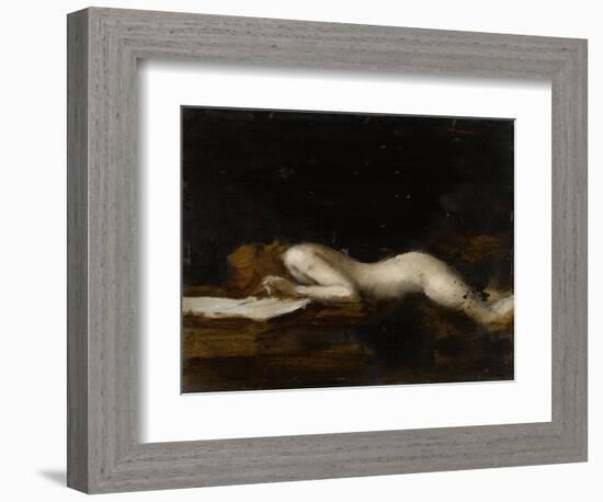 La femme qui lit : La Liseuse (recto)-Jean Jacques Henner-Framed Giclee Print