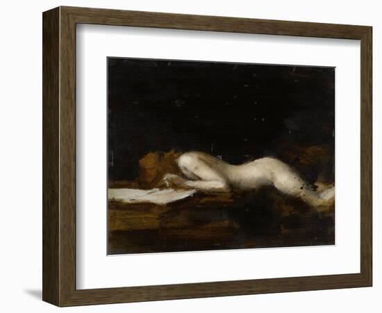 La femme qui lit : La Liseuse (recto)-Jean Jacques Henner-Framed Giclee Print