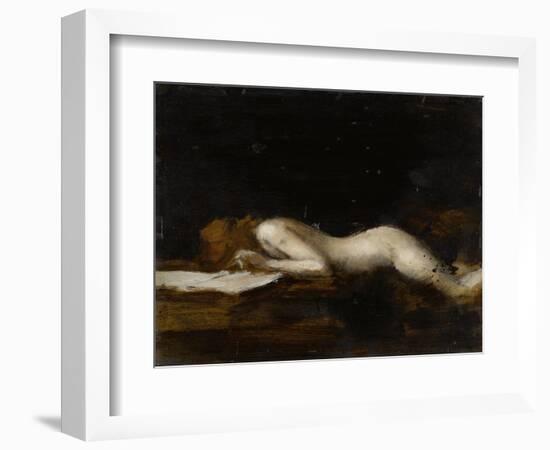 La femme qui lit : La Liseuse (recto)-Jean Jacques Henner-Framed Giclee Print