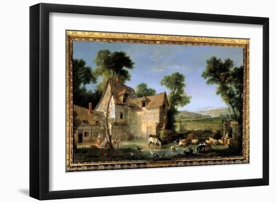 La Ferme, 1750 (Oil on Canvas)-Jean-Baptiste Oudry-Framed Giclee Print