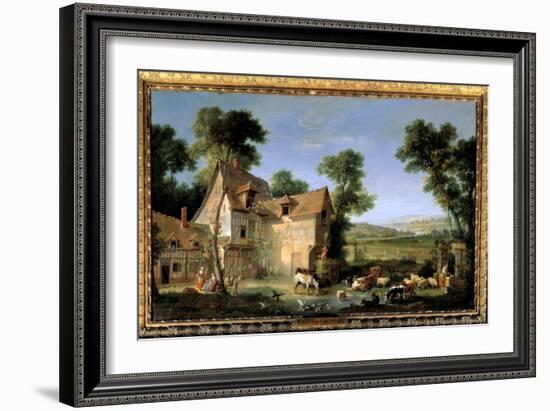 La Ferme, 1750 (Oil on Canvas)-Jean-Baptiste Oudry-Framed Giclee Print