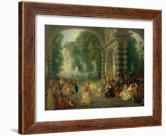 La Fete Champetre, a Country Celebration-Jean Antoine Watteau-Framed Giclee Print