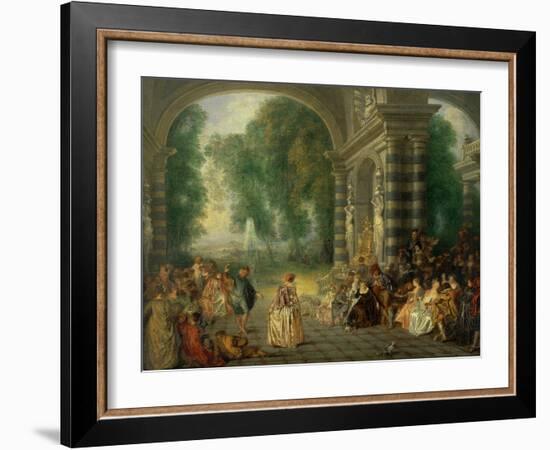 La Fete Champetre, a Country Celebration-Jean Antoine Watteau-Framed Giclee Print