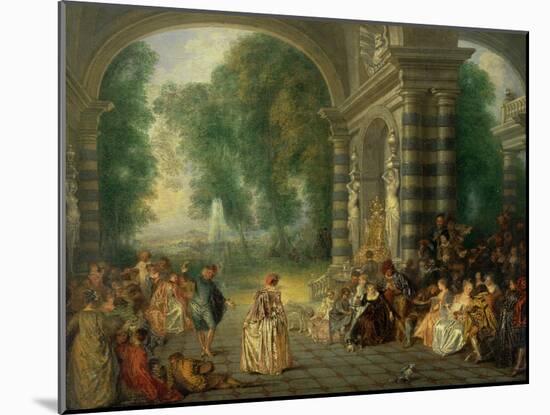 La Fete Champetre, a Country Celebration-Jean Antoine Watteau-Mounted Giclee Print