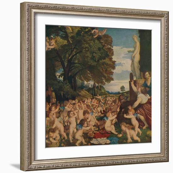 'La Fiesta De Venus', (The Worship of Venus), 1518-1519, (c1934)-Titian-Framed Giclee Print
