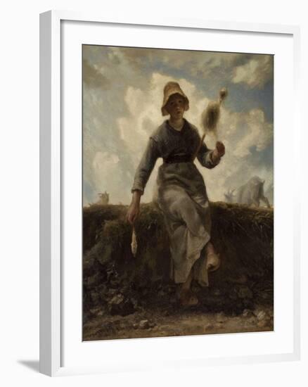 La Fileuse, chevri? auvergnate-Jean-François Millet-Framed Giclee Print