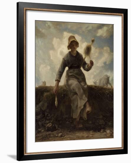 La Fileuse, chevri? auvergnate-Jean-François Millet-Framed Giclee Print