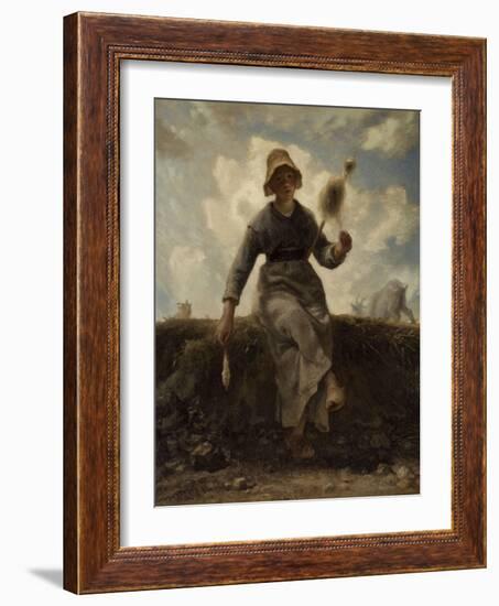 La Fileuse, chevri? auvergnate-Jean-François Millet-Framed Giclee Print