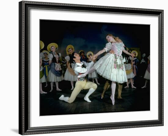 "La Fille Mal Gardee" Danced by Alexander Grant, David Blair and Nadia Nerina of the Royal Ballet-Gjon Mili-Framed Premium Photographic Print