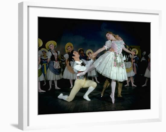 "La Fille Mal Gardee" Danced by Alexander Grant, David Blair and Nadia Nerina of the Royal Ballet-Gjon Mili-Framed Premium Photographic Print