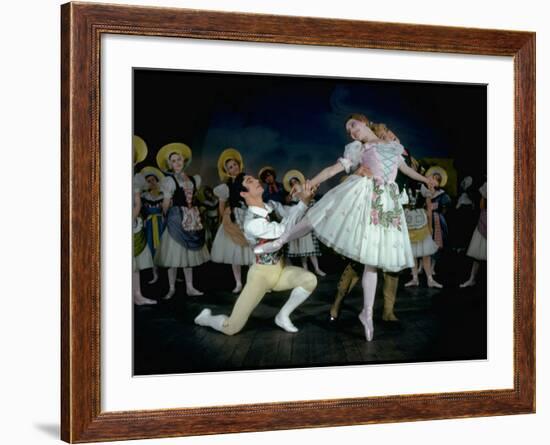 "La Fille Mal Gardee" Danced by Alexander Grant, David Blair and Nadia Nerina of the Royal Ballet-Gjon Mili-Framed Premium Photographic Print