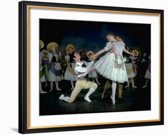 "La Fille Mal Gardee" Danced by Alexander Grant, David Blair and Nadia Nerina of the Royal Ballet-Gjon Mili-Framed Premium Photographic Print