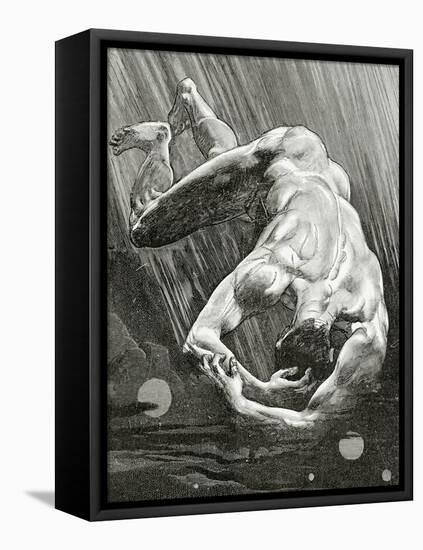 La Fin De Satan, 19th Century-Jean Paul Laurens-Framed Premier Image Canvas