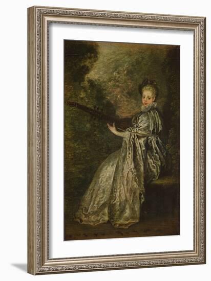 La Finette (Oil on Panel) (Pair of 15958)-Jean Antoine Watteau-Framed Giclee Print