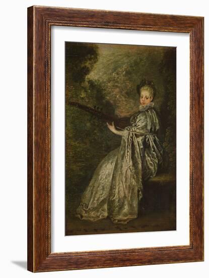 La Finette (Oil on Panel) (Pair of 15958)-Jean Antoine Watteau-Framed Giclee Print