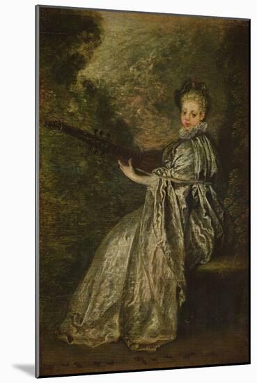 La Finette (Oil on Panel) (Pair of 15958)-Jean Antoine Watteau-Mounted Giclee Print