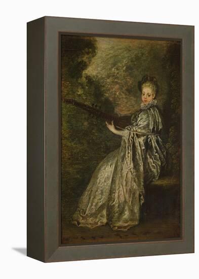 La Finette (Oil on Panel) (Pair of 15958)-Jean Antoine Watteau-Framed Premier Image Canvas