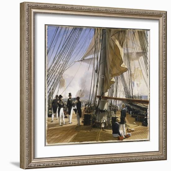 La Flotte française est commandée par l'amiral Roussin. Salle de Constantine-Horace Vernet-Framed Giclee Print