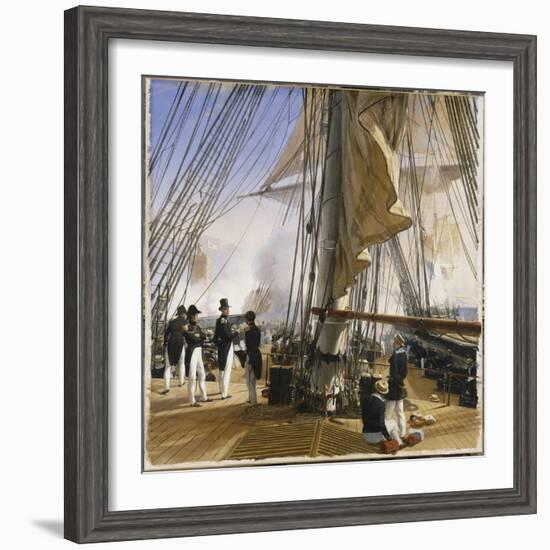 La Flotte française est commandée par l'amiral Roussin. Salle de Constantine-Horace Vernet-Framed Giclee Print