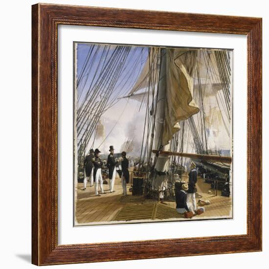 La Flotte française est commandée par l'amiral Roussin. Salle de Constantine-Horace Vernet-Framed Giclee Print