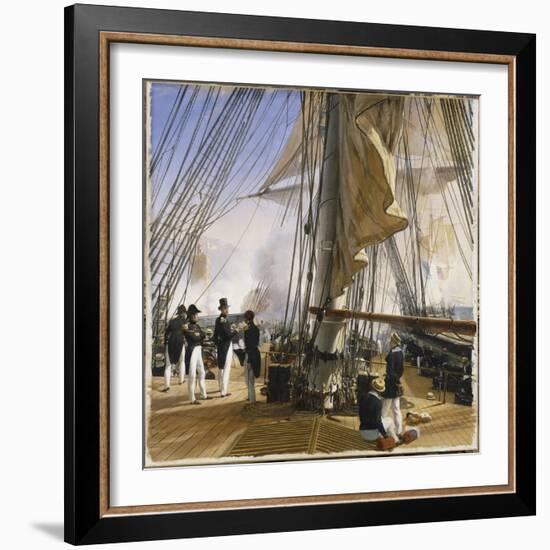 La Flotte française est commandée par l'amiral Roussin. Salle de Constantine-Horace Vernet-Framed Giclee Print