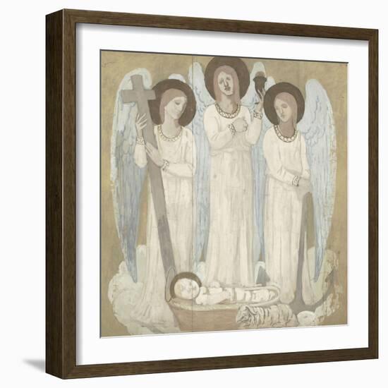 La Foi, l'Espérance et la Charité, veillant sur Sainte Geneviève au berceau-Pierre Puvis de Chavannes-Framed Giclee Print