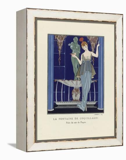 La Fontaine De Coquillages, Pub. 1914 (Pochoir Print)-Georges Barbier-Framed Premier Image Canvas