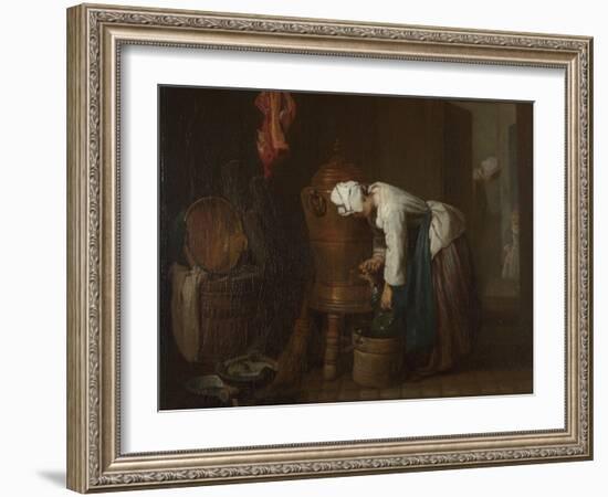 La Fontaine (The Water Cister), 1733-Jean-Baptiste Simeon Chardin-Framed Giclee Print