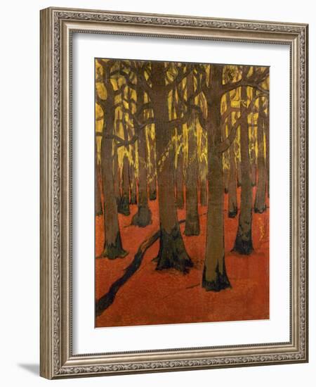 La Forêt au sol rouge-Georges Lacombe-Framed Giclee Print