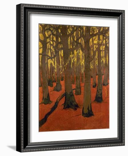 La Forêt au sol rouge-Georges Lacombe-Framed Giclee Print