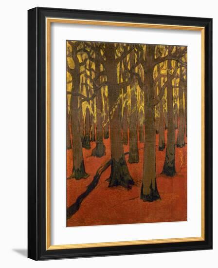 La Forêt au sol rouge-Georges Lacombe-Framed Giclee Print