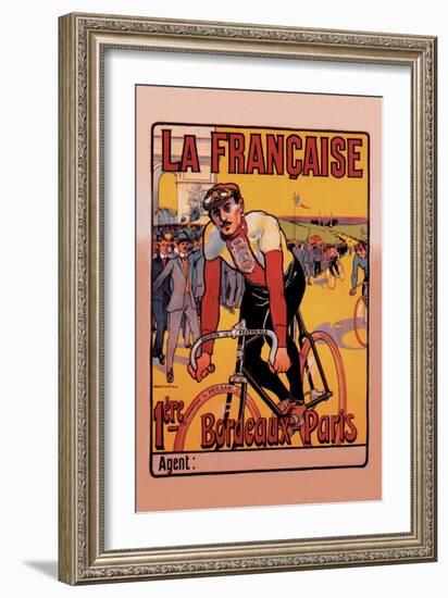 La Francaise: Bordeaux-Paris Bicycle Race-Marodon-Framed Art Print